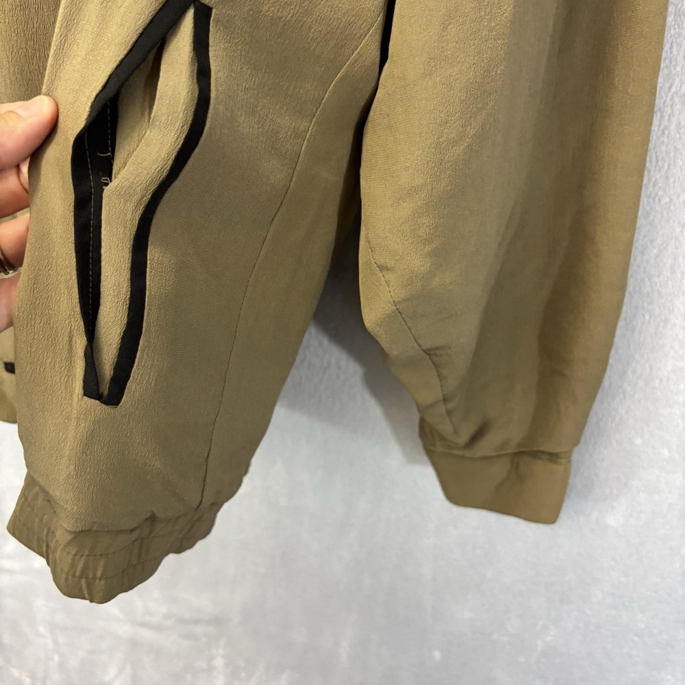 Vintage Roevelle 100% Silk Bomber Jacket Mens Large L Tan Lined Lightweight Zip - Picture 13 of 16
